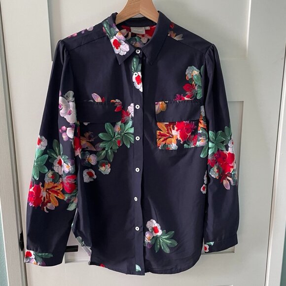EShakti Women's Floral Button Down Shirt - Picture 1 of 7